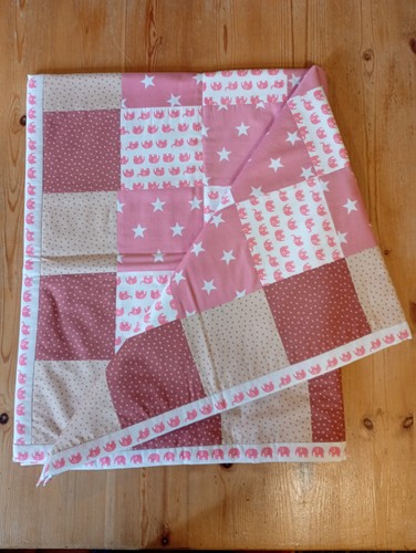 Handmade baby quilt with