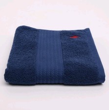 RALPH LAUREN Blue Embroidered Logo Hand Towel 50x90cm BNWT 100% Cotton