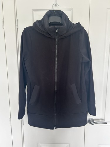 Ladies longline black - black, zipped