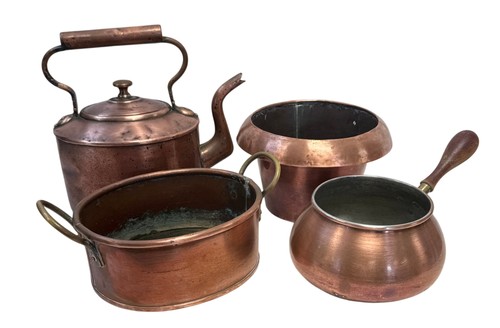 Antique copper kettle - copper, &