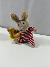 JELLYCAT FINGER PUPPET RABBIT WITH DUCK CIRCA 2000 RETIRED RARE