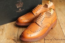 Grenson One Tan Brown Leather Triple Welt Brogue Shoes Men's UK 10 G US 11 NEW