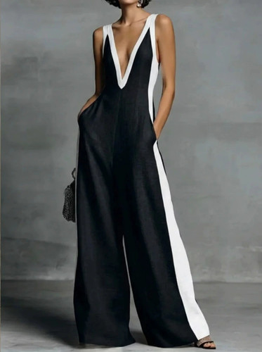 Womens neck wide leg - v-neck,