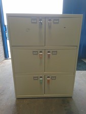 Used 6 Door Personnel Lockers. Cabinet. Steel. Handbag. Storage. Keys. Gym. Shop