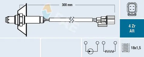 Lambda sensor 75608 - fae, for