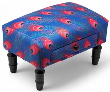 Upholstered Fabric & Wood Foot