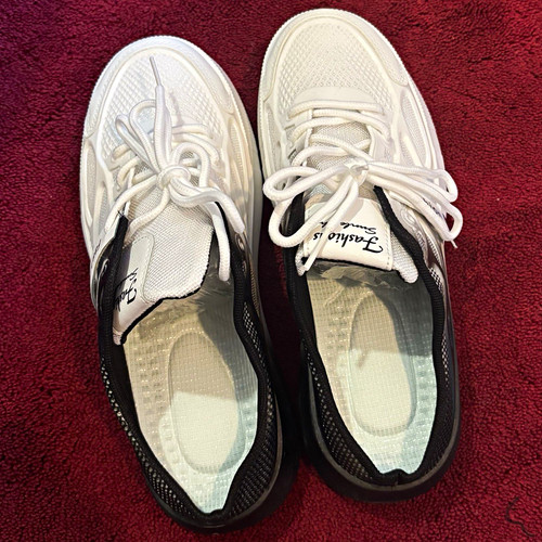 Men white black lace low - white/black,