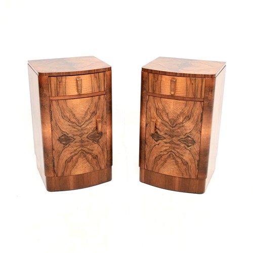 Pair art deco walnut - pair,