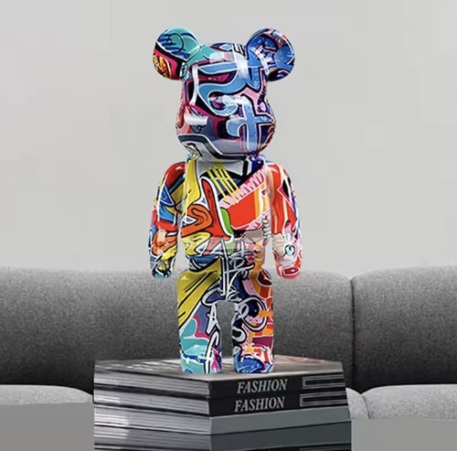 27cm graffiti bear figurine - graffiti,