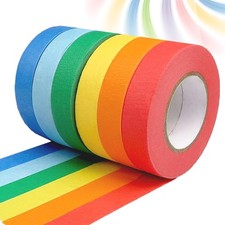6 Rolls Coloured Masking Tape Removable Coloured Tape 1cm*13m Colourful Adhesive