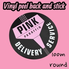 Pink Paraffin Delivery service Vinyl Sticker Jug pourer Tin Can Drum Lamp Oils D