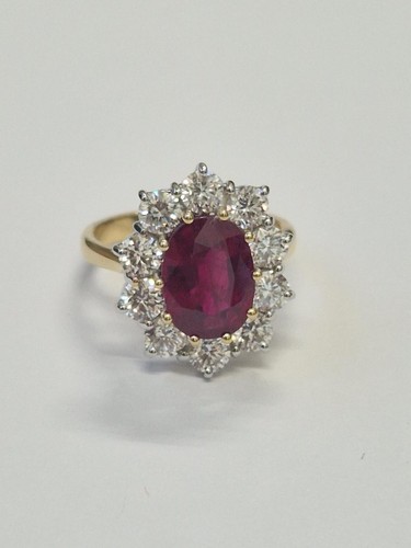 Oval ruby and - oval, diamond