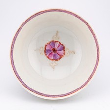 Antique Chinese Export Porcelain Tea Bowl Famille Rose Gilt Puce Qianlong 18th C