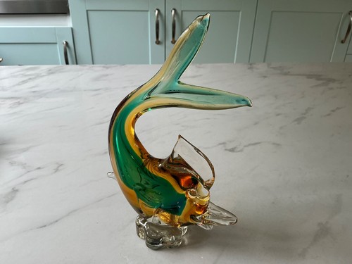Murano art glass freeform - glass, fish