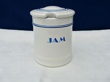Vintage Ceramic Jam Conserve Pot White Blue Art Deco Style Westfield Art Pottery