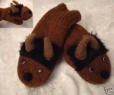 Bison mittens knit lined - mittens,