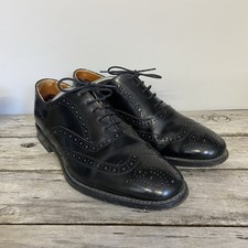 Richleigh Mens Black Shoes Bench Made Leather Lace Up Dress UK 9 Oxford Mod