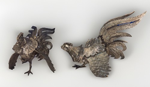 Vintage pair metal silver - pair,