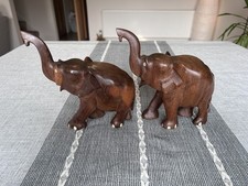 Pair of vintage carved wooden