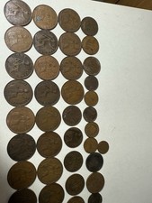 Mixed Lot UK Pre-Decimal Coins – Pennies Farthings Half Pennies – Unsorted