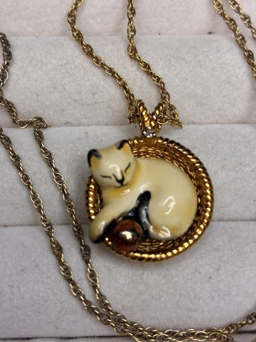 Vintage siamese cat - cat, necklace