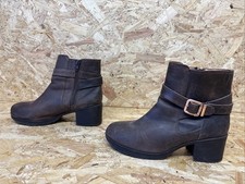 Moshulu Brown Leather zip-up Ankle Boots. Size 6  EU 39 Smart Casual Heel