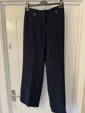 New Slimma Women's Navy Blue Straight Leg Trousers, UK Size 10