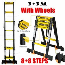 3M+3M Multi-Purpose Telescopic Double Sided Aluminium 8+8 Step Folding Ladder