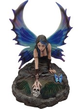 Nemesis Now Mythical Blue Winged Fairy with Skull Butterfly Figurine Collectable