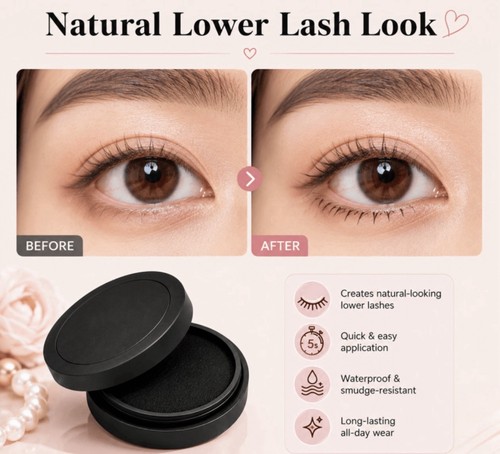 Black lower eyelash stamp - lower,