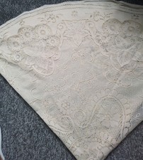 Vintage Cream Circular Lace Type Tablecloth 64ins Diameter