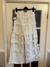 Criminal Damage London Unisex Cargo Festival Retro Pants in White  W26 BNWT