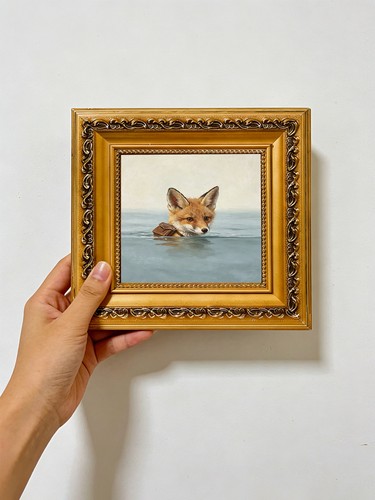 Red fox with - small, leather