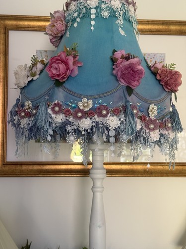 Boho blue floral embellished - boho,