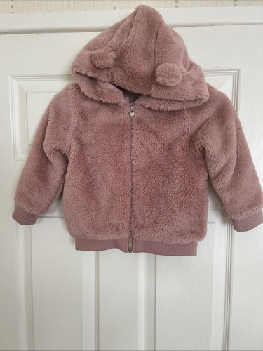 Girls pink soft touch - f&f, coat