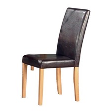 BROWN LEATHER DINING CHAIR x 2