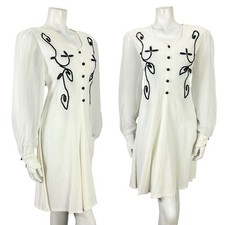 VTG 60S 70S WHITE BLACK PLISSE