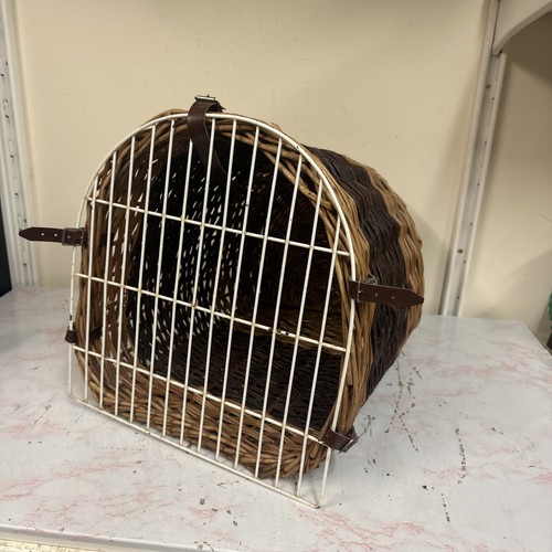 Vintage metal wicker basket - wicker,