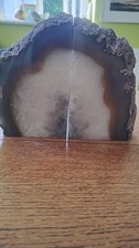 Vintage Quartz & Agate Geode Bookends