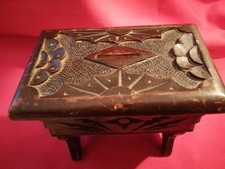 Antique Carved Oak Box Possibly Victorian Church Collection Box ?