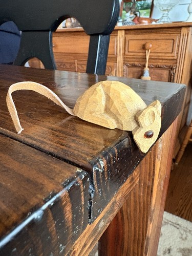 Vintage carved wooden peeking - carved,