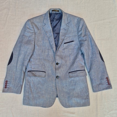 Blue linen blazer enrico - linen,