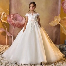Wedding Party Flower Girl Dress Holy Communion Party Prom Princess Pageant Dress