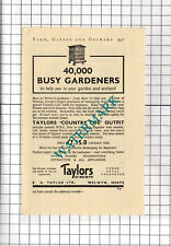 Taylors Of Welwyn   E H Taylor Ltd Welwyn Herts - 1938 Small Advert