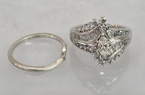 14k white gold marquise - 14k,
