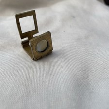 Antique Brass ? Folding Pocket Magnifier for stamp coin thread counter 