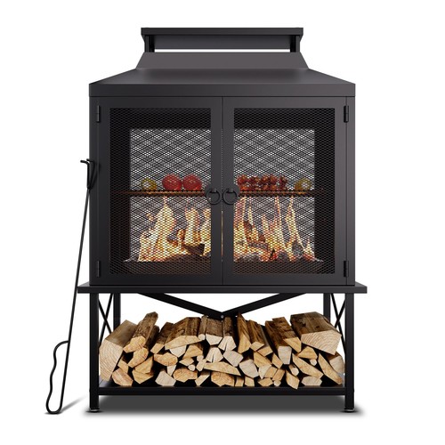 Metal outdoor fireplace for - fireplace,