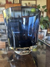 Vintage 1960s Kaj Franck 268 Glass Coniacal Vase In Blue For Nuutajärvi Notsjö