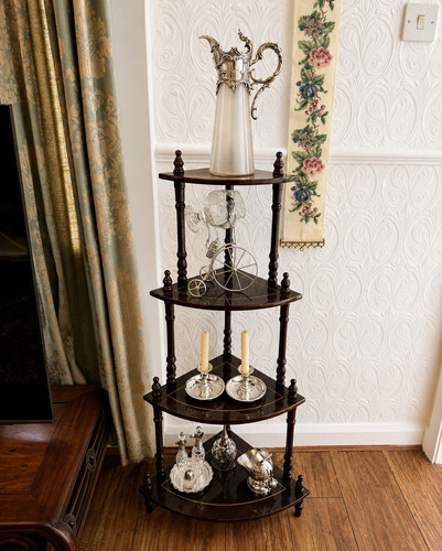 Dark wood brown tier corner - brown, 4-tier