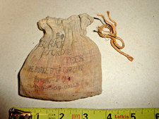 RARE VTG ANTIQUE BURKE NEWARK OHIO WOOD STURDIE GOLF TEES WITH CLOTH BAG STRING